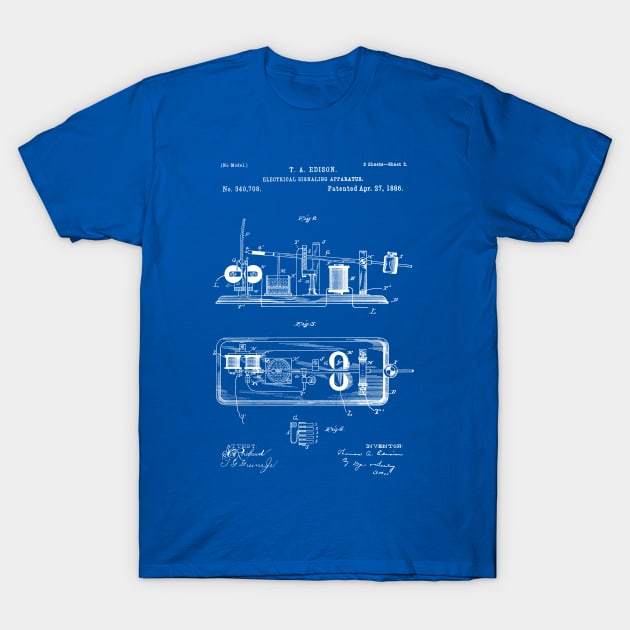 EDISON PATENT / Edison Patent 340708 Blueprint T-Shirt by Daniel Coulmann